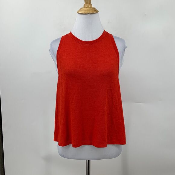 Wilfred Free Split Hem Muscle Tank Womens M Medium Racerback High Neck Crop Top - Picture 2 of 13